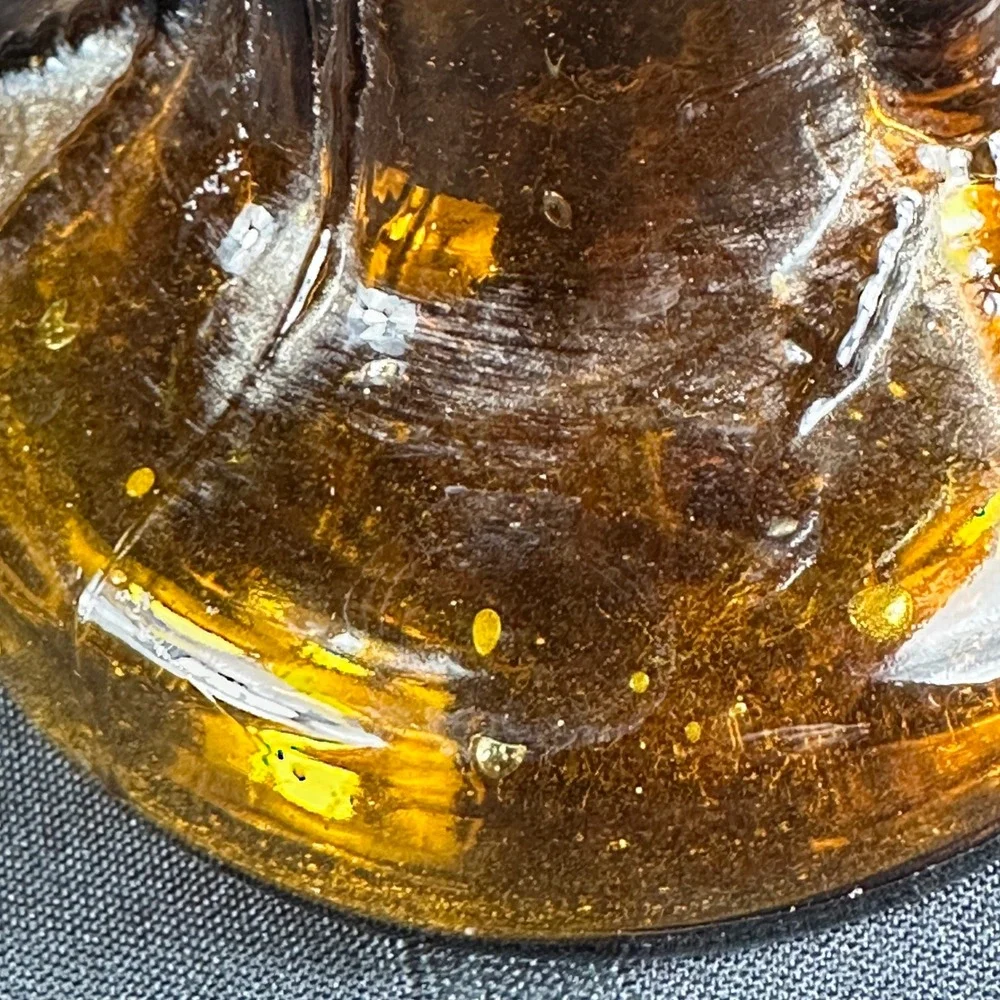 Vintage Amber Glass Rooster Decanter Figurine Mid Century Farmhouse Decor 12.5in